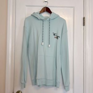 Burberry baby blue hoodie/sweat shirt size M
